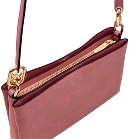 NWT Michael Kors Women Trisha Medium Pebbled Leather Crossbody Bag ,Pink -OS - Picture 3 of 5